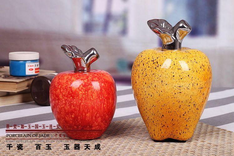景德镇陶瓷工艺品摆件苹果