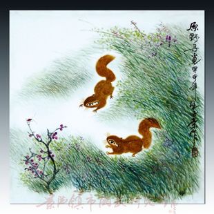 名人名作 中国陶瓷艺术大师朱正荣作品 《 原野寻觅》瓷板